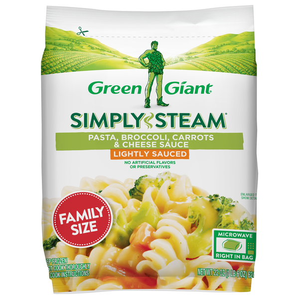 Frozen Produce Green Giant Pasta, Broccoli, Carrots & Cheese Sauce, Lightly Sauced, Family Size hero