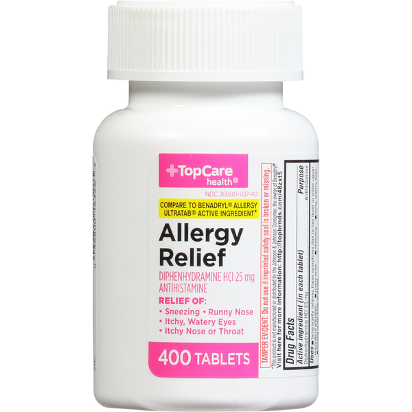 Cold, Flu & Allergy TopCare Allergy Relief, 25 mg, Tablets hero