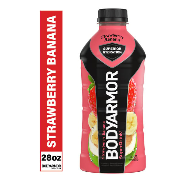 Energy & Sports Drinks BODYARMOR SuperDrink Strawberry Banana Electrolyte Sports Hydration Drink hero