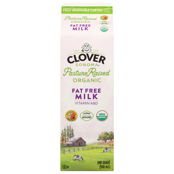 Milk Clover Sonoma Organic Fat Free Milk hero