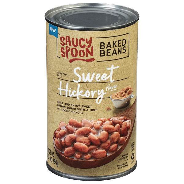 Canned Meals & Beans Saucy Spoon Baked Beans, Sweet Hickory hero