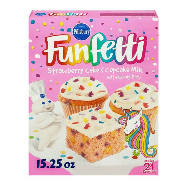 Doughs, Gelatins & Bake Mixes Pillsbury Funfetti Strawberry Cake Mix With Candy Bits hero