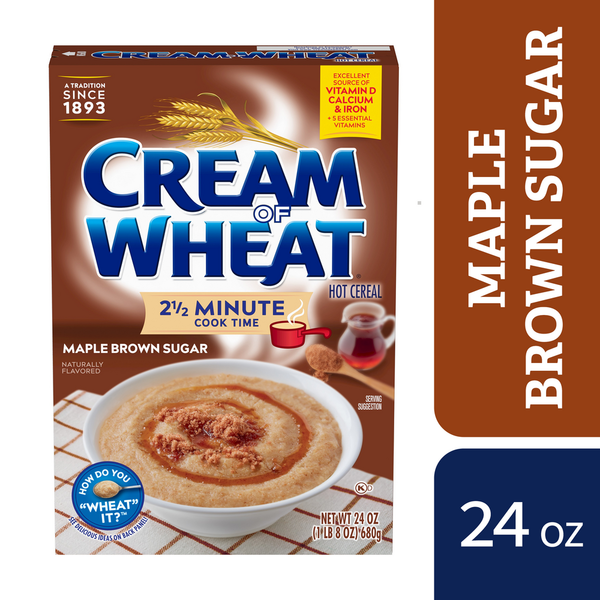 Hot Cereal & Pancake Mixes Cream of Wheat Maple Brown Sugar Hot Cereal, Kosher, 24 OZ Box hero