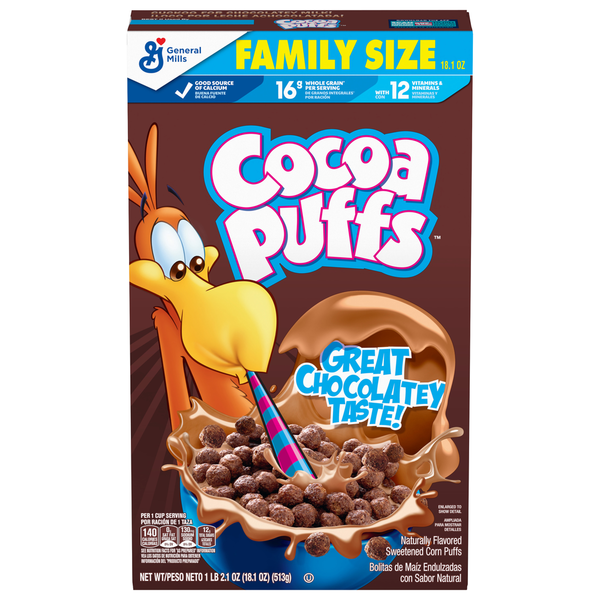 Cocoa Puffs Corn Puffs, Great Chocolatey Taste, Family Size hero