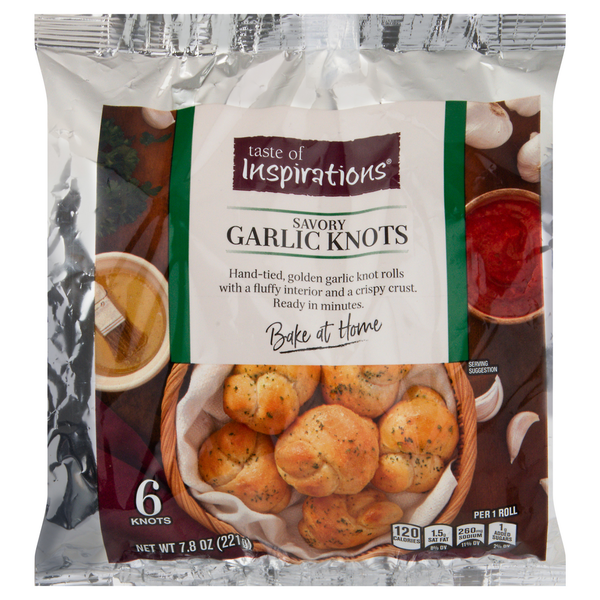 Frozen Breads & Doughs Taste of Inspirations Garlic Knots, Savory hero