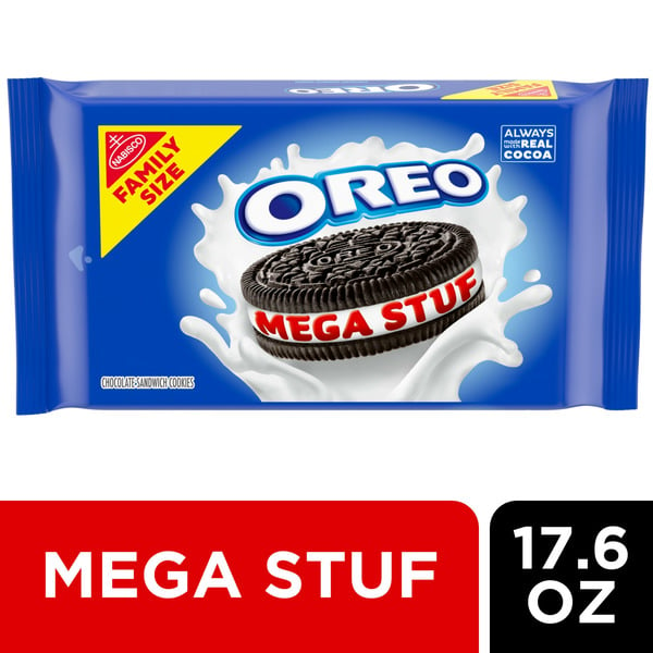 Cookies & Cakes Oreo Mega Stuf Chocolate Sandwich Cookies, Family Size hero