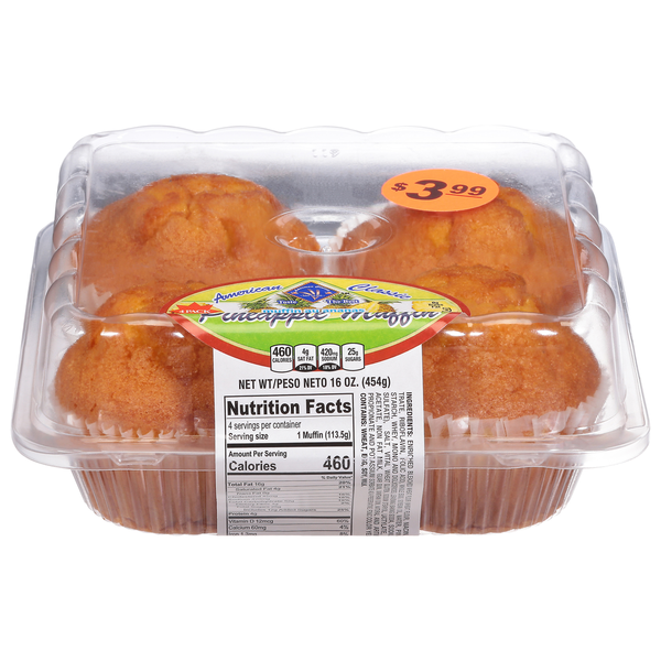 Breakfast Bakery American Classic Muffin, Pineapple, 4 Pack hero