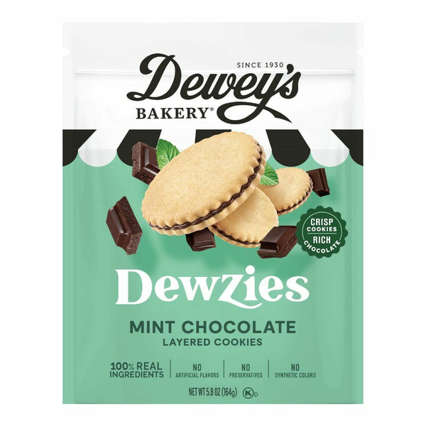 Packaged Cookies Dewey's Bakery Mint Chocolate Dewzies Layered Cookies hero