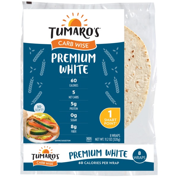 Lunch Meat-Prepackaged Tumaro's Premium White Carb Wise Wraps hero