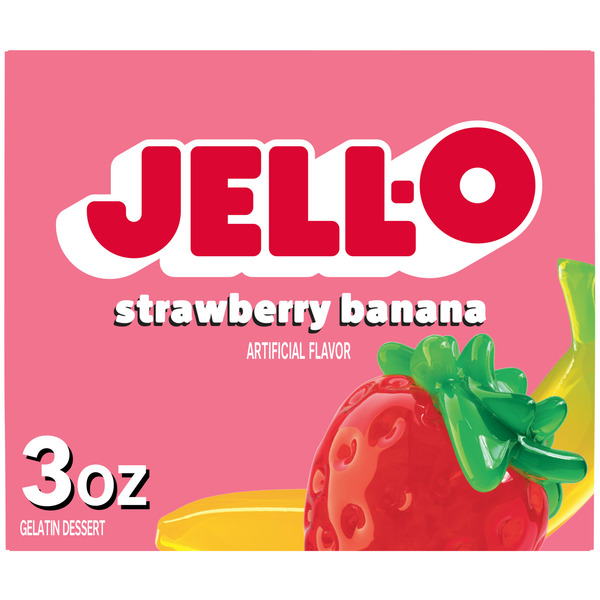 Baking and Gelatin Mixes Jell-O Strawberry Banana Gelatin Dessert Mix hero