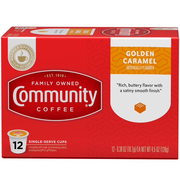 Coffee Community Coffee Golden Caramel Coffee Pods for Keurig K-cups hero