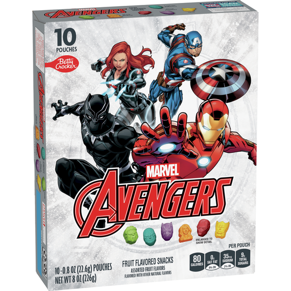 Fruit & Vegetable Snacks Betty Crocker Marvel Avengers Gluten Free Fruit Flavored Snacks hero