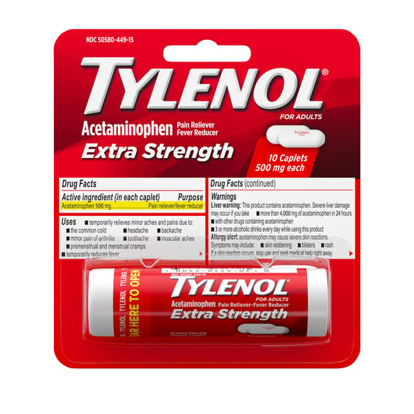 Muscles, Joints & Pain Relief TYLENOL Extra Strength Caplets With Acetaminophen, Travel Size hero