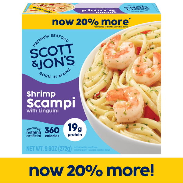 Prepared Meals Scott & Jon's Shrimp Scampi with Linguini, Frozen Meal hero