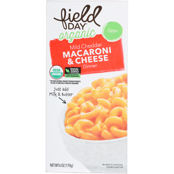 Instant Foods FIELD DAY Macaroni & Cheese Dinner, Mild Cheddar, Classic hero