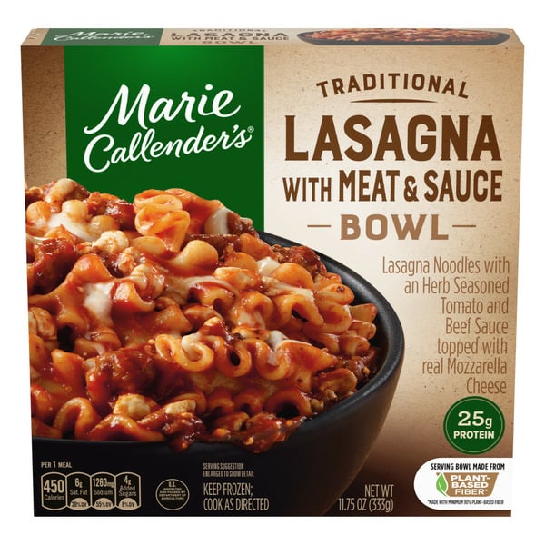 Prepared Meals Marie Callender's Lasagna With Meat & Sauce Bowl Frozen Meal hero