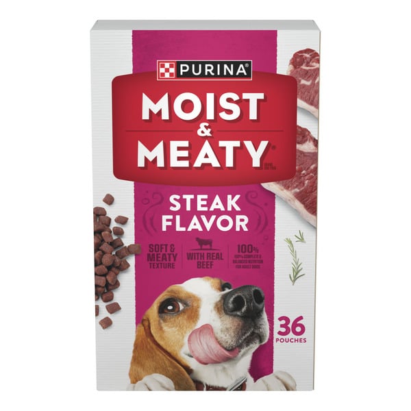 Dog Food & Care Purina Moist & Meaty Moist and Meaty Steak Flavor Soft Dog Food es hero