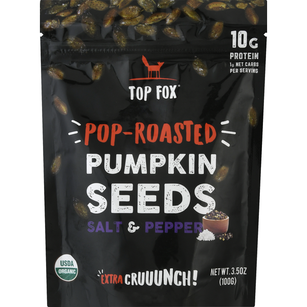 Nuts, Seeds & Dried Fruit Top Fox Pumpkin Seeds,  Pop-Roasted, Salt & Pepper hero