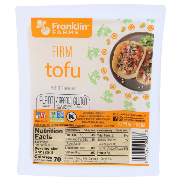 Prepared Meals Franklin's Teleme Tofu, Firm hero