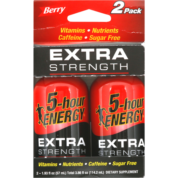 Energy & Sports Drinks 5-hour ENERGY Energy Shot, Extra Strength, Berry, 2 Pack hero