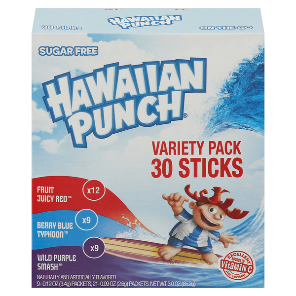 Cocoa & Drink Mixes Hawaiian Punch Drink Mix, Sugar Free, Variety Pack hero