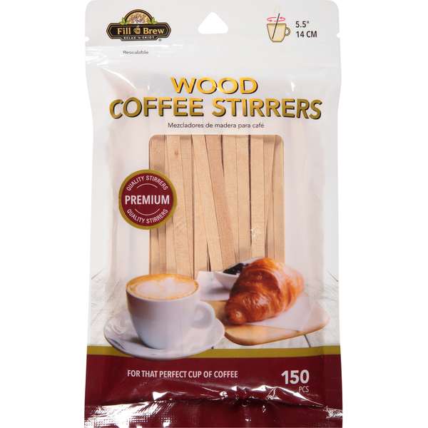 Kitchen Tools & Bakeware Fill 'n Brew Coffee Stirrers, Wood, 5.5 Inches hero