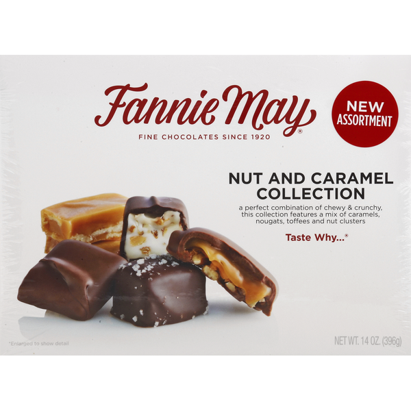 Floral Fannie May Fine Chocolates, Nut and Caramel Collection hero