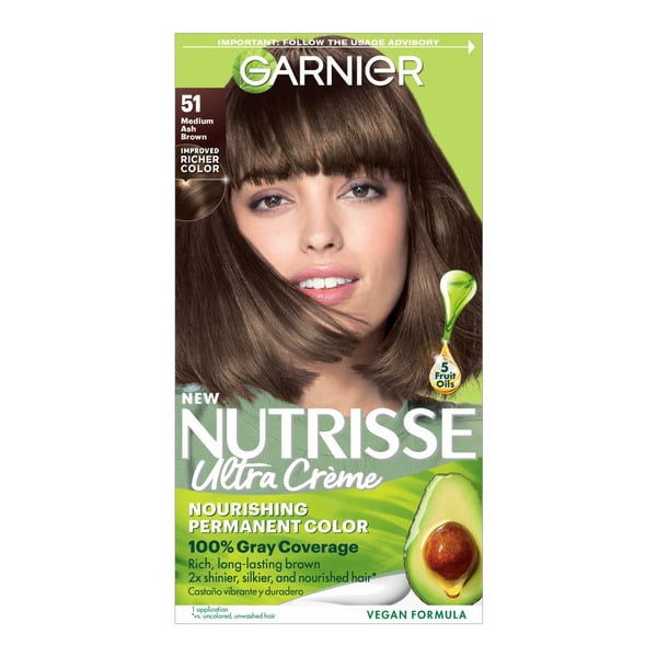 Hair Care Garnier Nourishing Hair Color Creme, 51 Medium Ash Brown (Cool Tea) hero