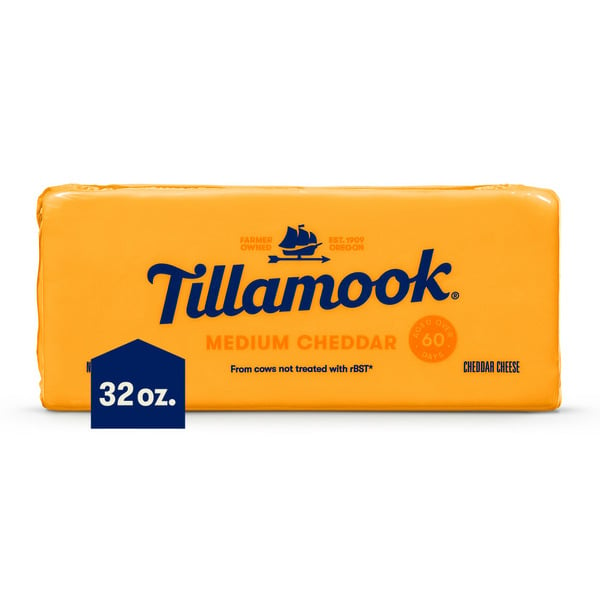 Packaged Cheese Tillamook Medium Cheddar Cheese Block hero