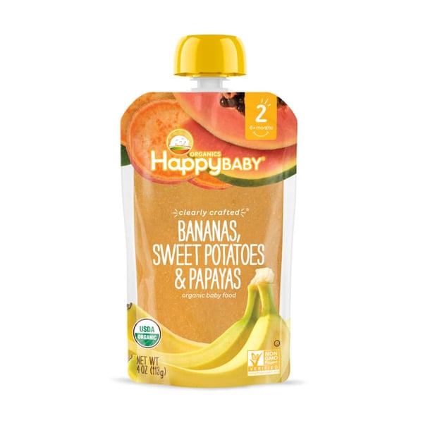 Food & Formula Happy Baby Organics Clearly Crafted Stage 2 Bananas, Sweet Potatoes & Papaya Pouch hero