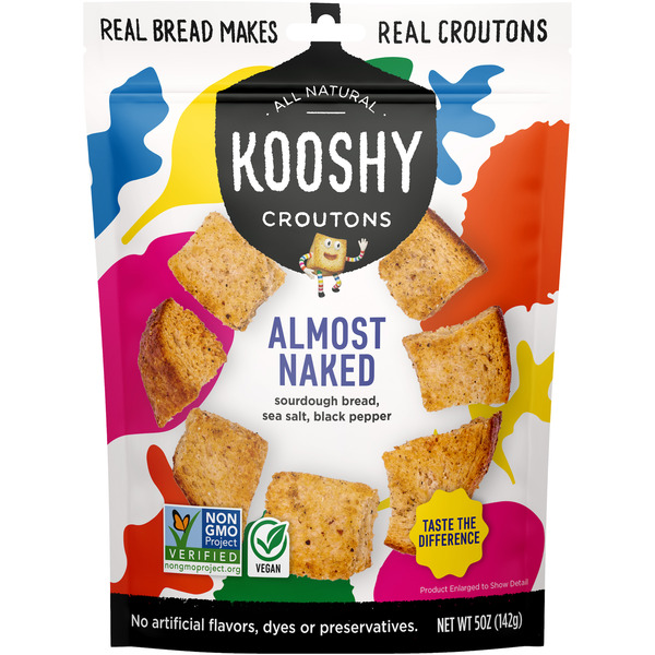 Crackers Kooshy Croutons Almost Naked hero