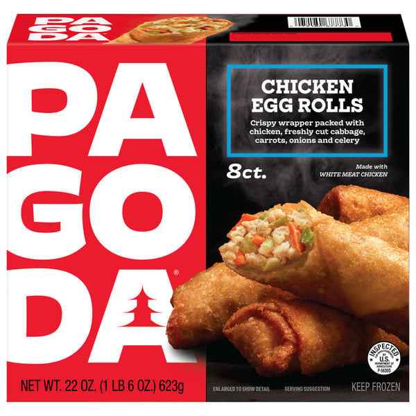 Frozen Meals Pagoda Frozen Crunchy Crispy Chicken Egg Rolls hero