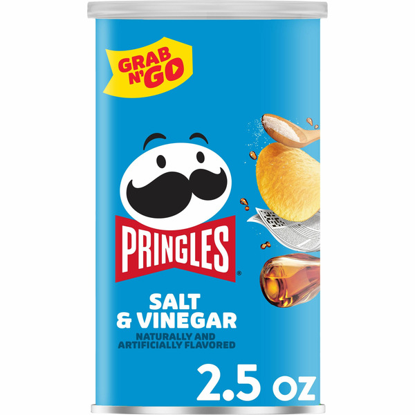 Chips & Pretzels Pringles Potato Crisps Chips, Lunch Snacks, Office and Kids Snacks, Salt and Vinegar hero