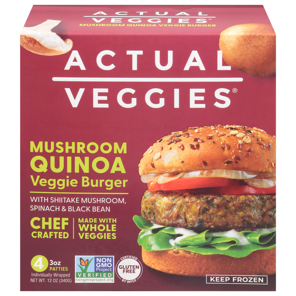 Actual Veggies Veggie Burger, Mushroom Quinoa hero