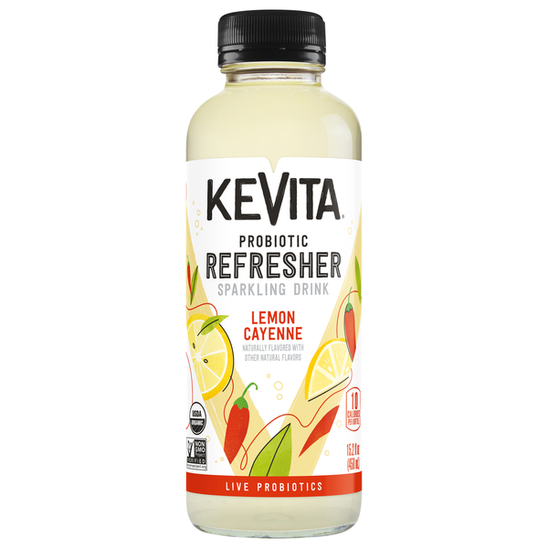 Refrigerated KeVita Sparkling Drink, Lemon Cayenne, Probiotic, Refresher hero