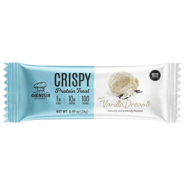 Genius Gourmet  Vanilla Dream, Crispy Protein Treat, Low Carb Snacks hero