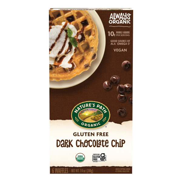 Frozen Breakfast Nature's Path Dark Chocolate Chip Waffles hero