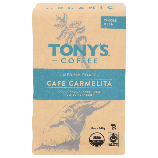 Coffee Tony's Coffee Café Carmelita 12Oz Whole Bean Coffee hero