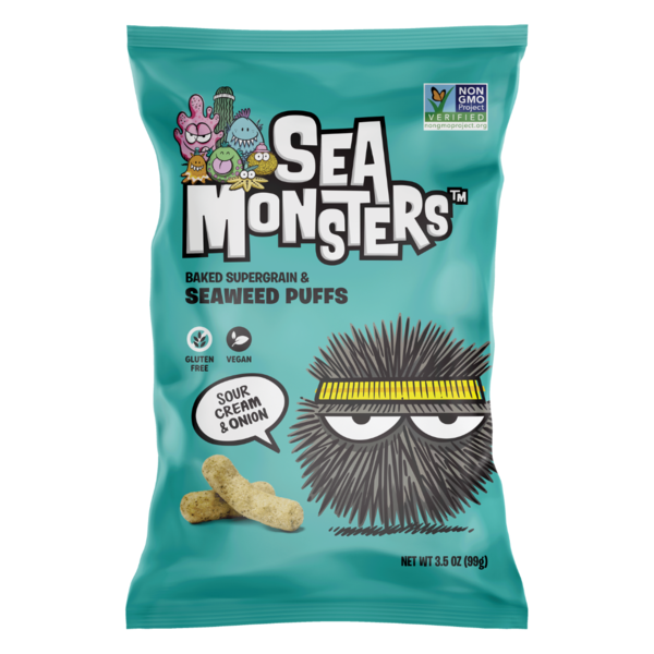 Sea Monsters Baked Supergrain & Seaweed Puffs Sour Cream & Onion hero