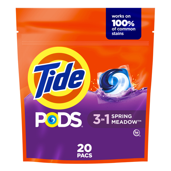 Laundry Tide PODS Laundry Detergent Soap Pacs, Spring Meadow hero