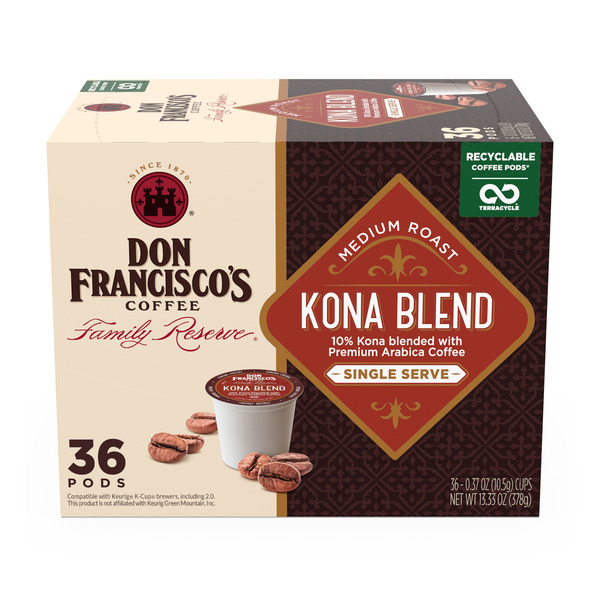 Coffee Don Francisco's Coffee Kona Blend Single Serve Coffee Pods hero