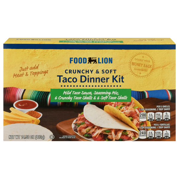 Mexican/Hispanic/Latino Foods Food Lion Taco Dinner Kit, Crunchy & Soft hero