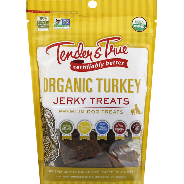 Dog Food & Care Tender & True Dog Treats, Premium, Organic, Turkey Jerky hero