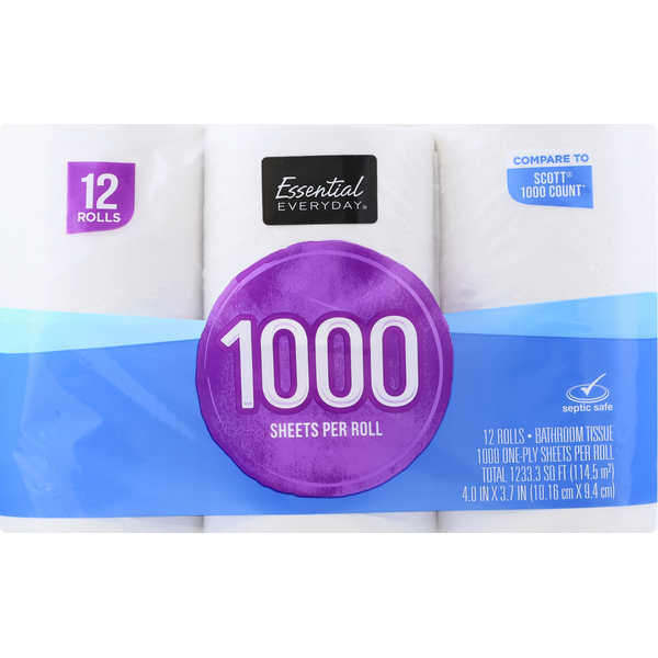 Paper Goods Essential Everyday Bathroom Tissue, One-Ply hero