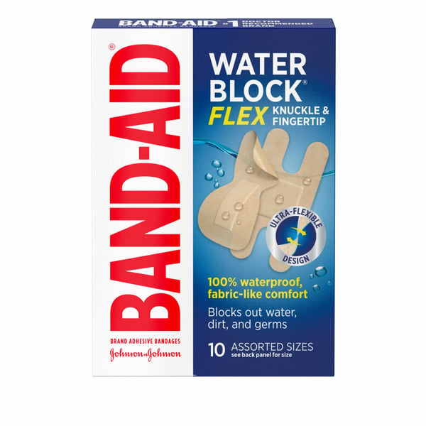 First Aid BAND-AID Water Block Flex Finger Bandages, Assorted hero