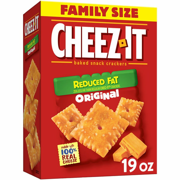 Crackers Cheez-It Cheese Crackers, Baked Snack Crackers, Lunch Snacks, Reduced Fat Original hero