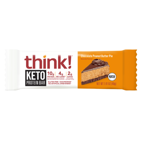 Energy & Granola Bars think! Keto Protein Bars - Chocolate Peanut Butter Pie hero