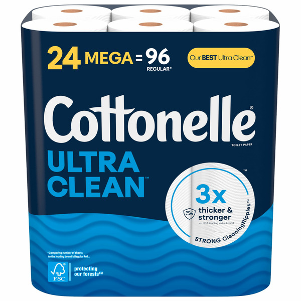 Paper Goods Cottonelle Ultra Clean Strong Toilet Paper hero