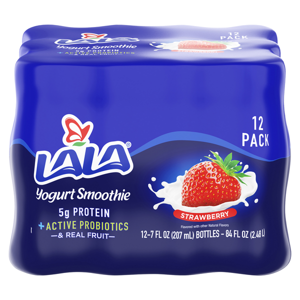 Yogurt LALA Yogurt Smoothie, Strawberry, 12 Pack hero