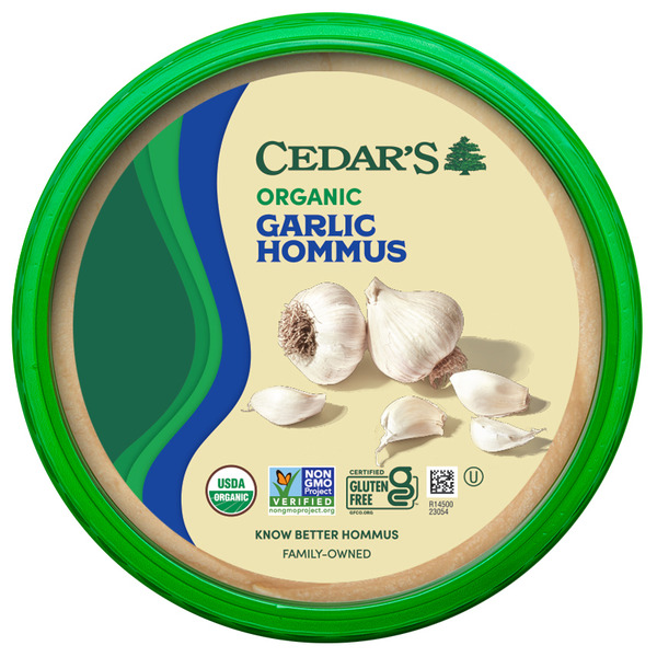 Fresh Dips & Tapenades Cedar's Foods Organic Garlic Hommus hero